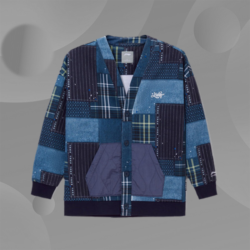 李宁正品男子新款滑板系列宽松百搭潮流加绒V领夹克外套AFDR737