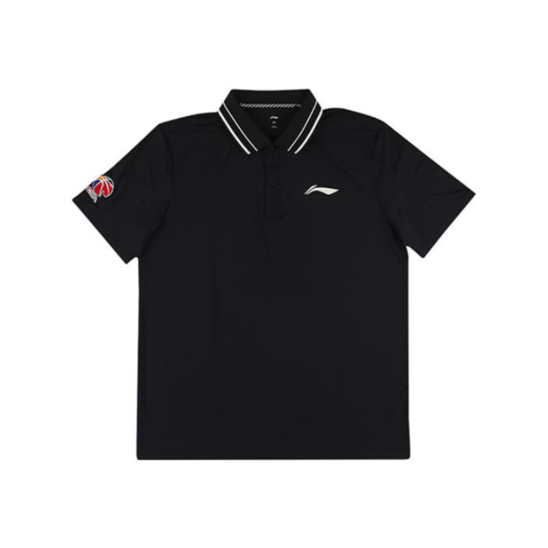 李宁男子运动训练鞋翻领短袖T恤