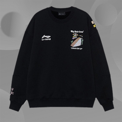 李宁正品新品Steven Harrington系列男女同款休闲加绒卫衣AWDRF81