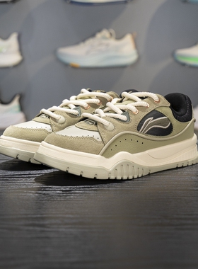 李宁正品冬季新款男子轻盈回弹潮流舒适厚底休闲板鞋AGCV463-3