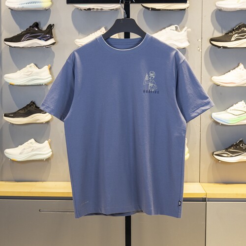 李宁男子针织运动圆领短袖