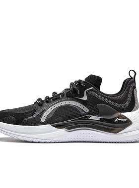 李宁正品新款男子减震防滑耐磨透气系带低帮运动休闲鞋AGLU175-1