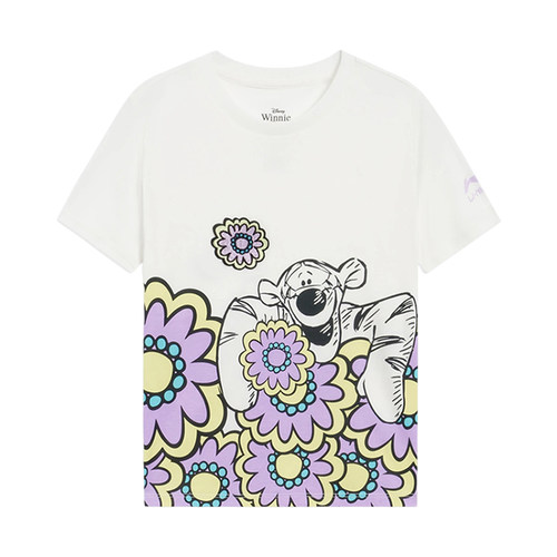 Lining/李宁正品X跳跳虎系列女小童舒适休闲短袖T恤YHSS034