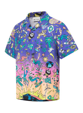 Lining/李宁正品xSteven Harrington联名系列男子短袖衬衫ASHT017