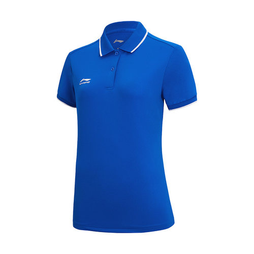 Lining/李宁正品夏季女子运动休闲简约宽松透气短袖POLO衫APLS094