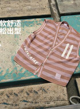 李宁正品INSULAiRE联名系列男女款时尚拼色宽松背心编织衫AMVV029