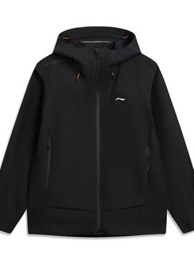 李宁正品CF溯男女同款防泼水运动休闲梭织连帽夹克外套AEMV023