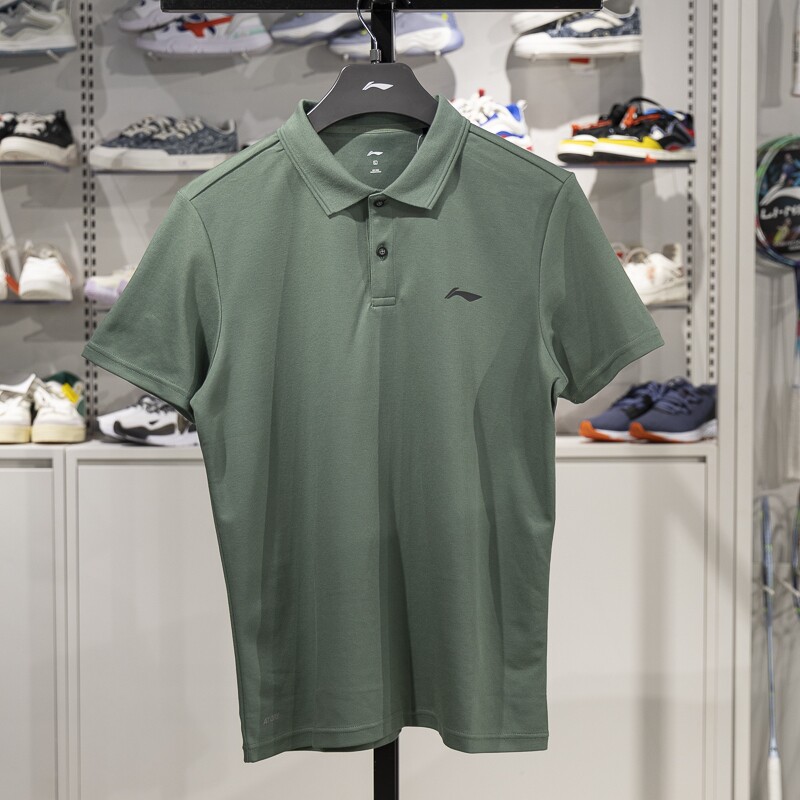 李宁正品男子透气运动短袖POLO衫