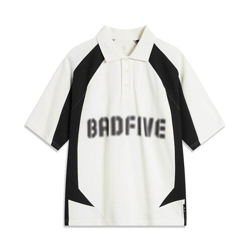 李宁正品反伍BADFIVE男子撞色字母印花休闲宽松短袖POLO衫APLU115