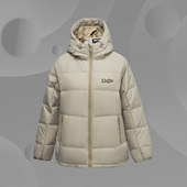 李宁正品 羽绒服女子冬季 国潮保暖宽松休闲连帽白鸭绒外套AYMQ416