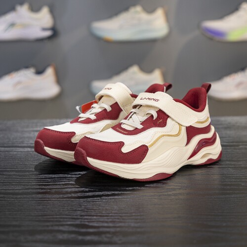 李宁正品2025新款男小童时尚运动防滑厚底魔术贴休闲鞋YKNV006-3