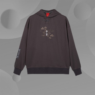 中国李宁 故宫宝蕴楼联名男女印花刺绣连帽运动休闲卫衣AWDQA67