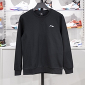 男子简约圆领加绒保暖运动套头卫衣YWDT535 新款 冬季 李宁正品