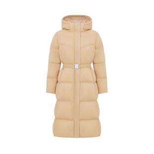 李宁正品1990女子防泼水防风时尚百搭长款鹅绒连帽羽绒服AYMV046