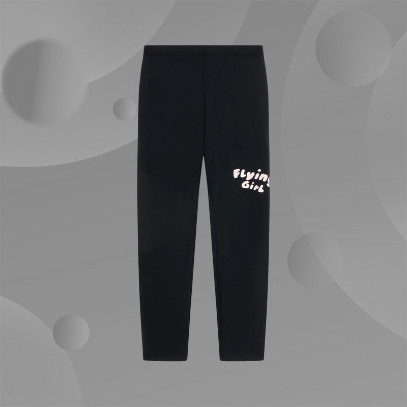 Lining/李宁正品X卓大王联名系列女大童加绒保暖紧身裤YKLS456