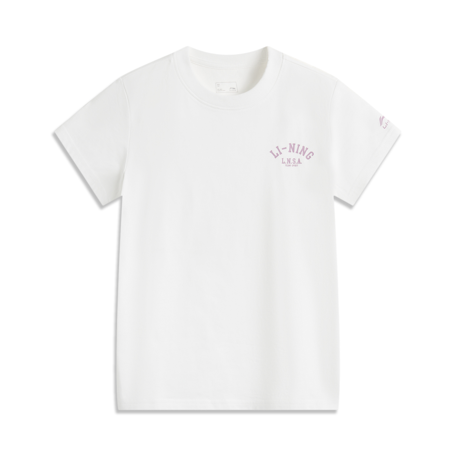 李宁正品运动生活系列女大童圆领亲肤干爽透气短袖文化衫YHSU324