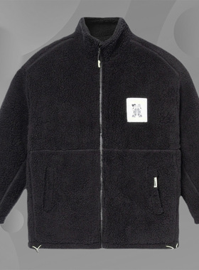 李宁针织棉服冬季款女子时尚羊羔绒保暖开衫立领外套AFMR460