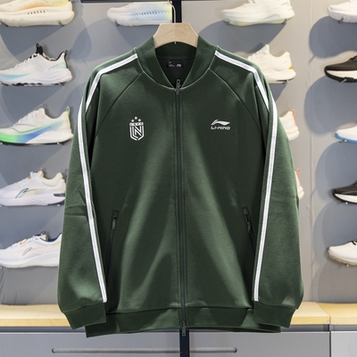 李宁正品秋季新款男女款复古宽松休闲加绒保暖运动外套AWDVC91-3