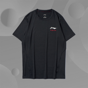 上衣男装 李宁短袖 速干凉爽圆领修身 新款 上衣ATSP339 T恤男士