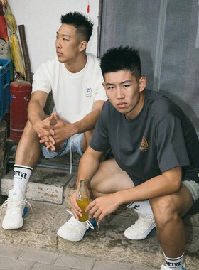 李宁短袖反伍BADFIVE七城联动男女同款宽松情侣T恤文化衫AHST889