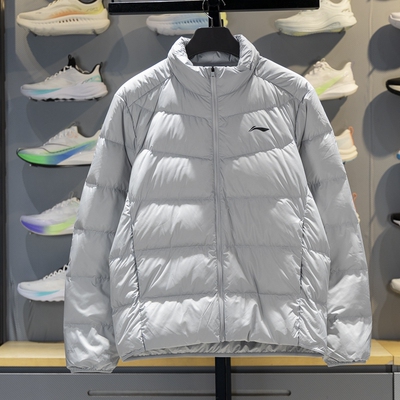 李宁正品男子保暖立领羽绒服的