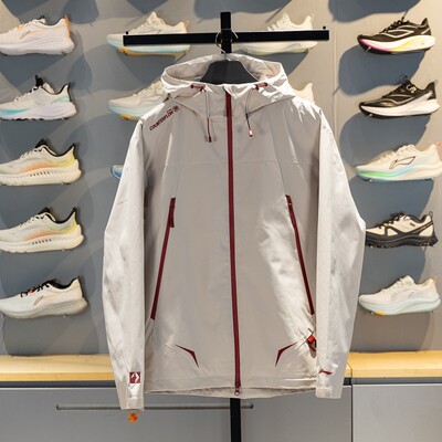 李宁正品户外系列男子防泼水运动休闲拉链连帽夹克外套AFYW005-1