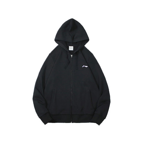 Lining/李宁正品运动休闲男子简约百搭宽松连帽拉链外套AWDR567