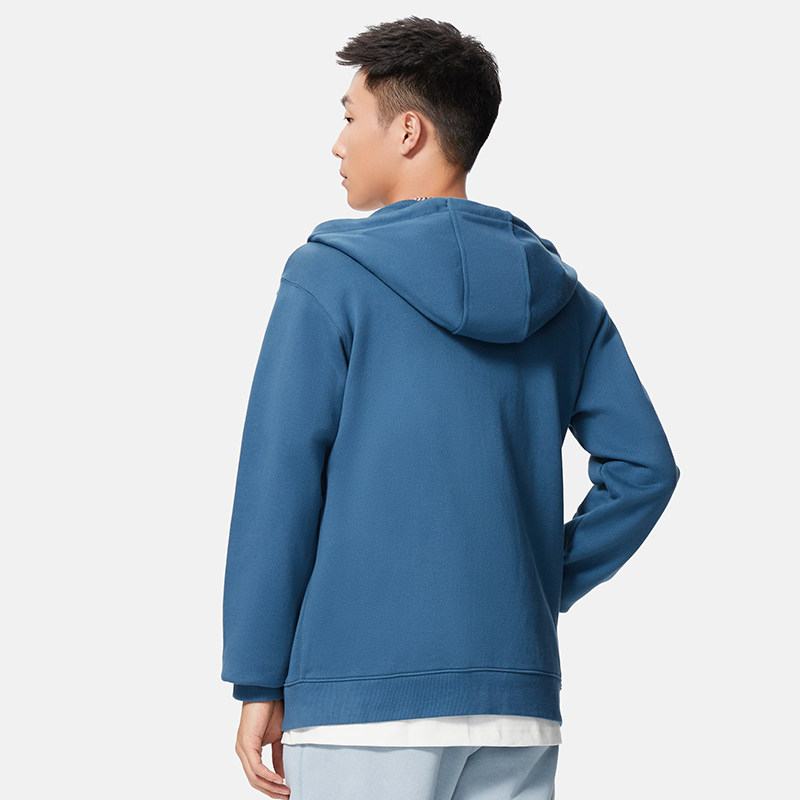 LI NING  새 남성 솔리드 컬러 캐주얼 스포츠 시리즈 가디건 라운드 넥 후드 재킷 재킷 AWDSB17