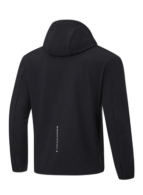 Lining/李宁正品冬季男子跑步系列印花连帽加绒运动外套AFDT623