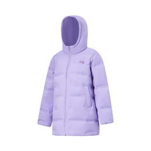Lining/李宁正品冬季儿童休闲运动个性印花保暖连帽羽绒服YYMT173
