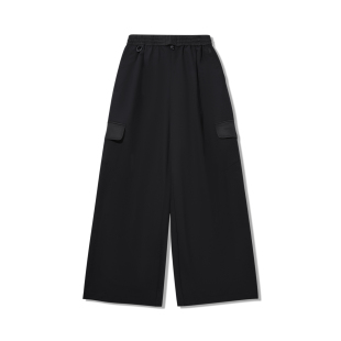 李宁正品 AYKW140 功夫系列女子运动宽松透气休闲百搭梭织直筒长裤