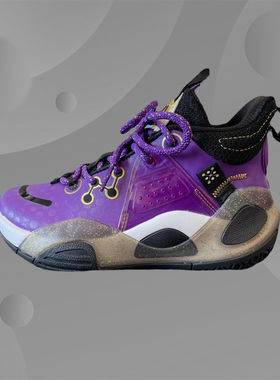 李宁正品韦德全城9减震回弹篮球鞋大童 视野蓝色YKBR076