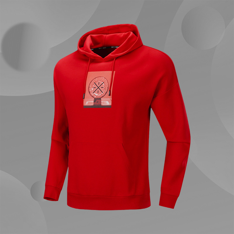 李宁卫衣男子冬季新款韦德之道套头连帽保暖时尚运动上衣AWDP657