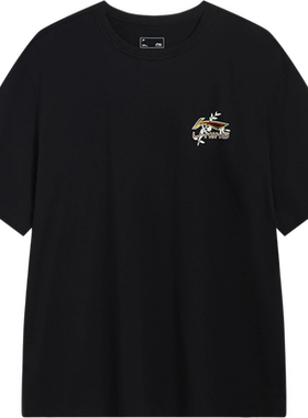 Lining/李宁正品新款男子宽松透气运动休闲圆领短袖T恤AHST447