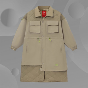 男子时尚 Lining 潮流走秀款 时尚 保暖宽松长棉服AFMR476 李宁正品