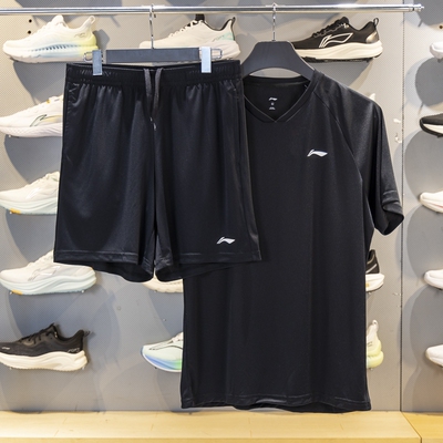 李宁男子舒适透气百搭套装