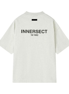 潮州潮流 INNERSECT 25SS背后logo圆领短袖320g重磅T恤男女情侣潮