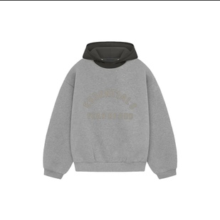 24SS圆弧logo拼色连帽加绒卫衣帽衫 Fear Essentials God FOG