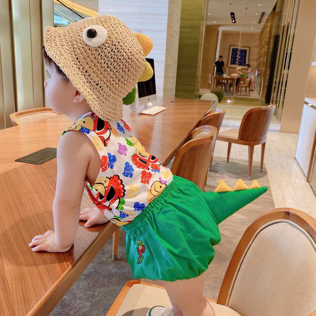 宝宝超萌立体恐龙尾巴裤夏季男女儿童大PP可爱短裤婴幼儿面包裤子