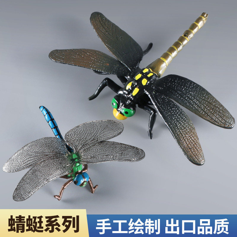 仿真蜻蜓模型实心塑胶昆虫动物玩具小蜻蜓儿童科教宝宝认知摆件男