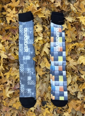 L码库存尾货quicksilver美利奴羊毛滑雪袜 专业保暖防护长筒雪袜