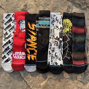 春秋条纹联名设计师款 556休闲袜st中筒袜舒适潮袜男高帮精梳棉