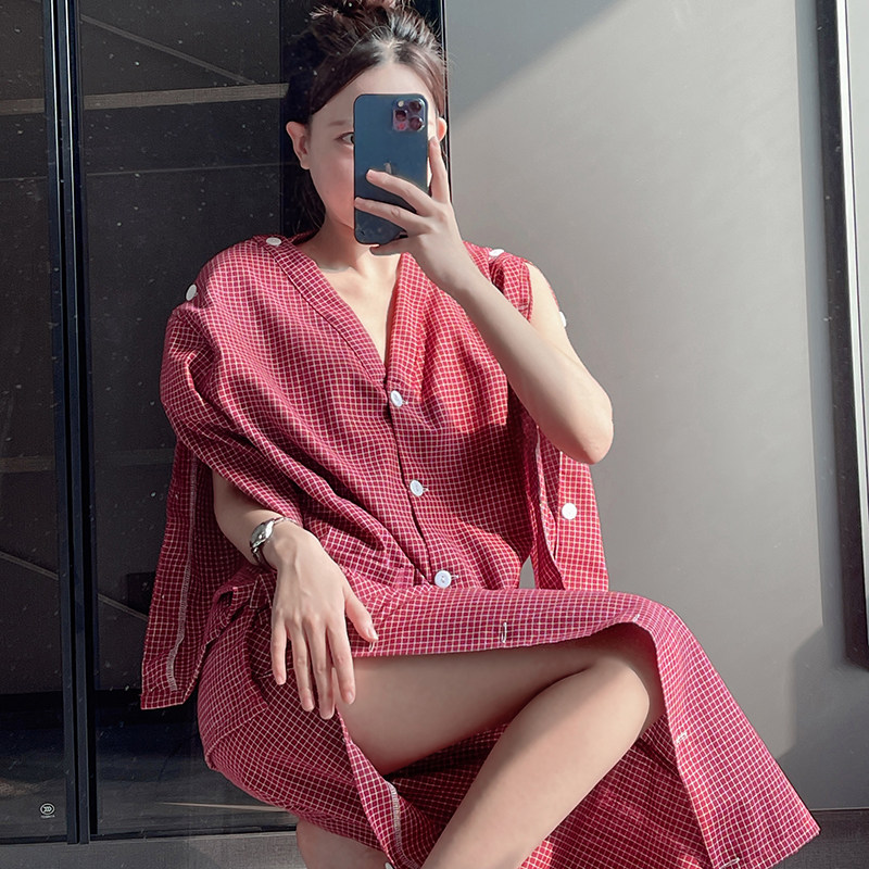 纯棉2025新款女士加胸垫汉蒸衣服