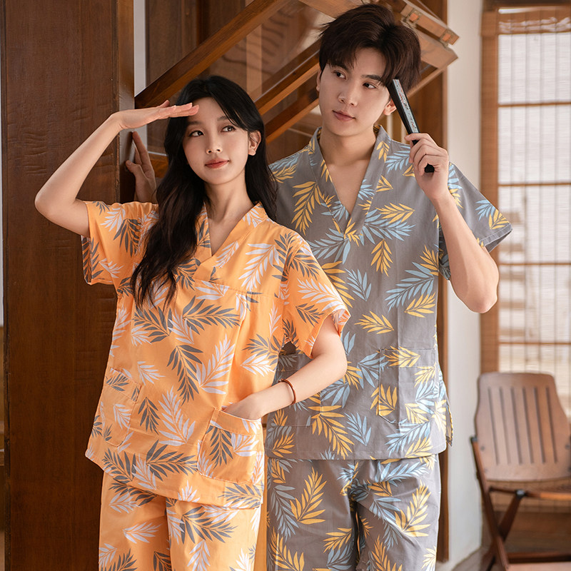 新款汗蒸服纯棉女款带胸垫亲子洗浴服桑拿足疗美容按摩男士汉蒸服