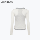 修身 ANN ANDELMAN官方直营圆领套头设计感打底衫 两件套针织上衣女