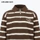 ANN 女秋冬 上衣复古宽松刺绣针织衫 ANDELMAN棕白条纹长袖 POLO衫