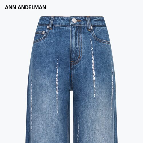 ANNDELM流行烫钻牛仔裤