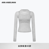 ANN 设计感T恤假两件上衣女夏 圆领长袖 ANDELMAN官方直营 灰色修身