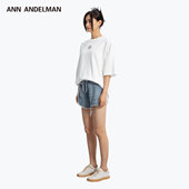精选5折 ANN ANDELMAN男女同款 金属LOGO弹力短T恤OS版 型