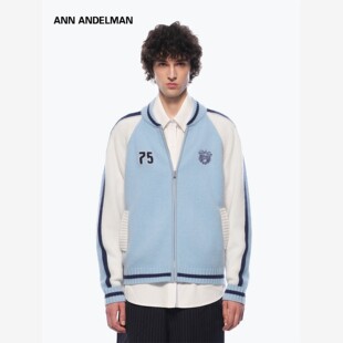针织棒球服外套加厚保暖开衫 男女同款 毛衣 ANDELMAN官方直营 ANN